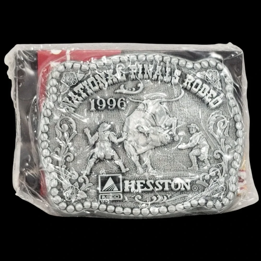 1996 National Finals Rodeo Hesston Small‎ Belt Buckle Bull Rider Western NEW